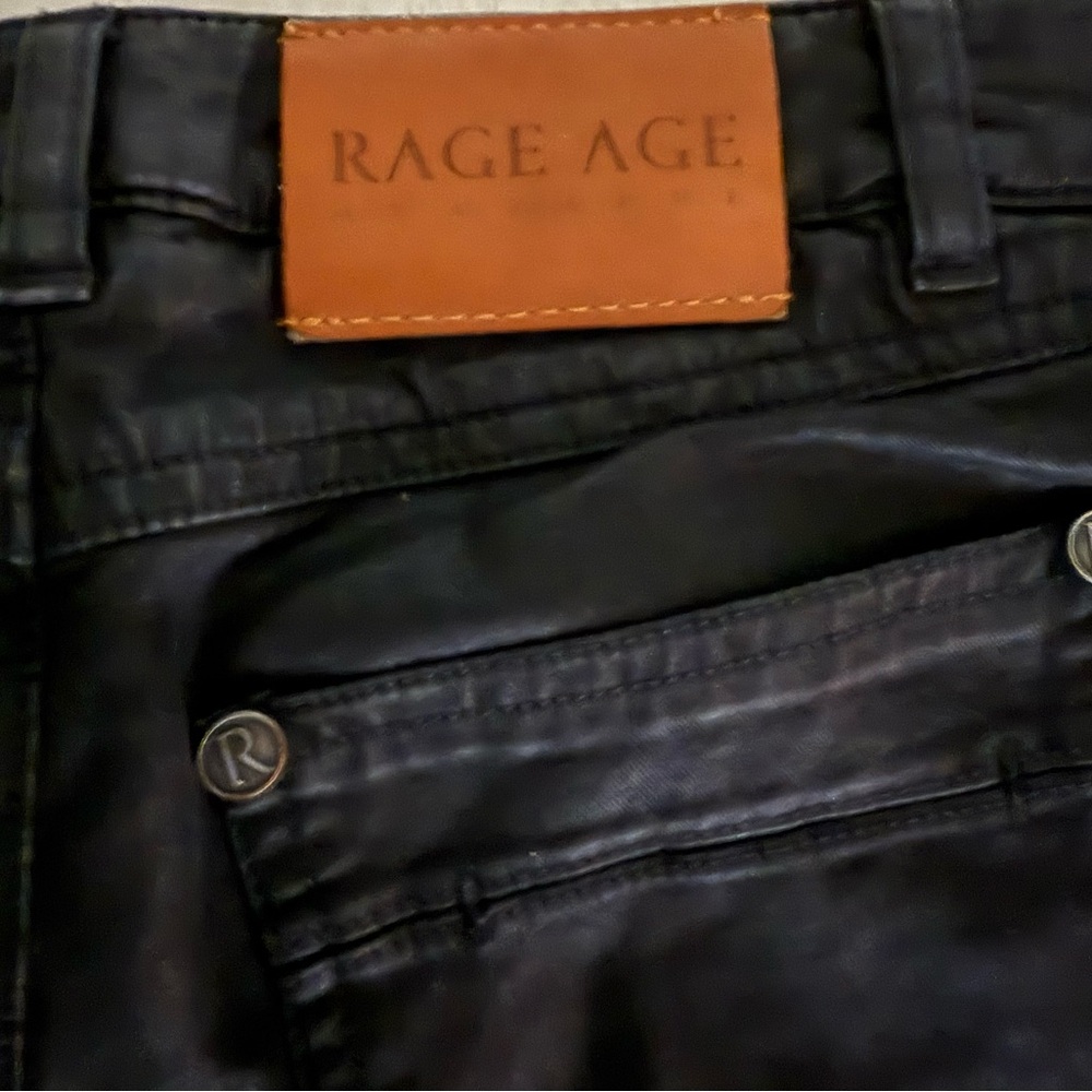 Black Biker Style Pants RAGE AGE